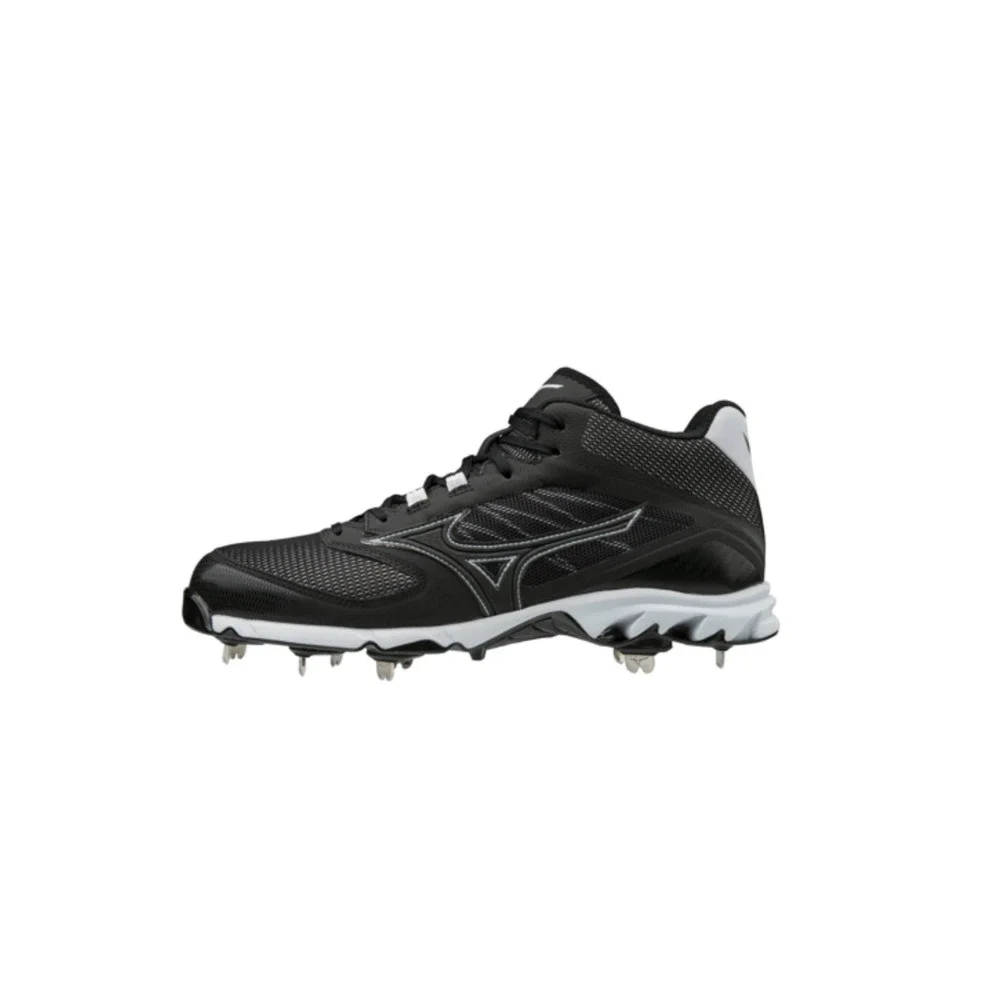 Mizuno 9-Spike Dominant 2 MID Baseball Cleats Black White Mens - Multiple Sizes